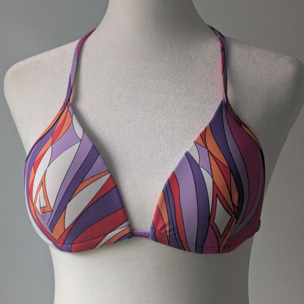 Colorful Geometric Women's Bikini Top With Pants by Rachel Lym